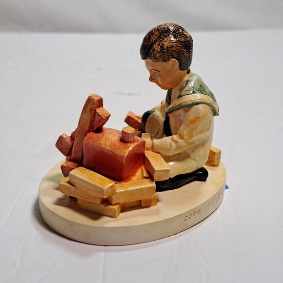 Vtg 1979 Sebastian Miniatures 375 Building Days Signed Prescott Baston RARE - Picture 2 of 5